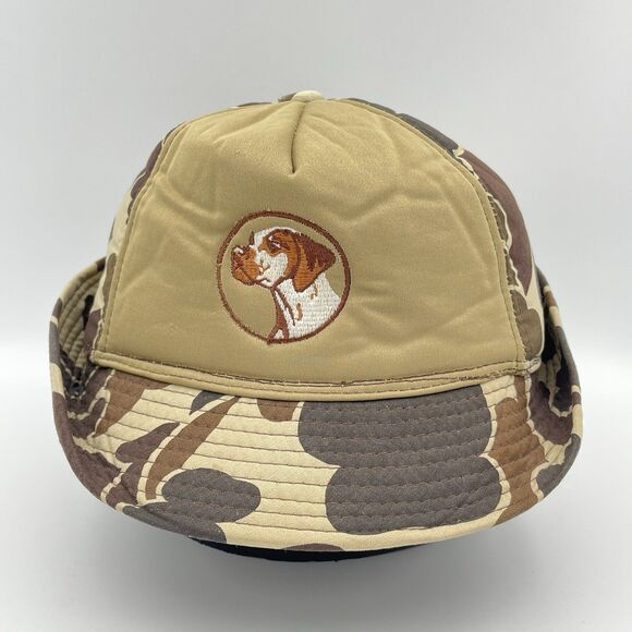 Vintage Winchester Bird Hunting Hat Jones Style Dog Camo Size Large W/ Ear Flaps - Picture 1 of 13